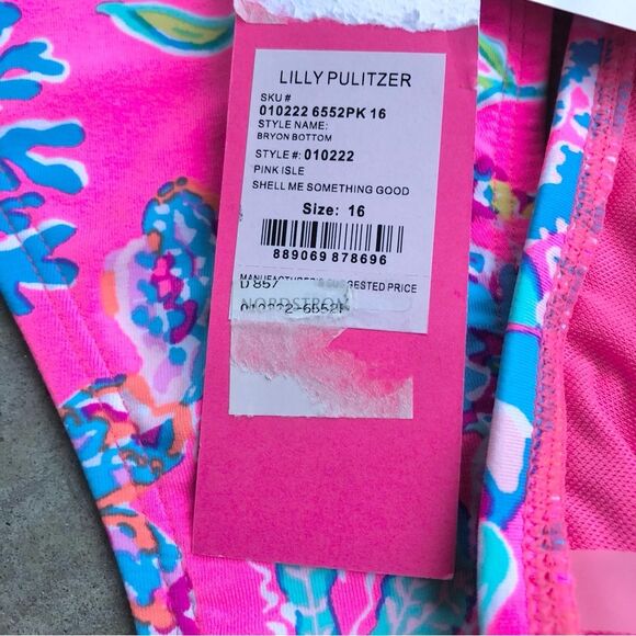 Lilly Pulitzer Bryon Bikini Bottom Pink Isle Shell Me Something Good NWT 16 - Picture 3 of 3